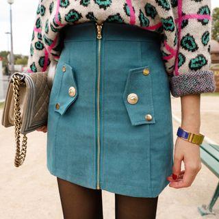 Zipped Mini Skirt