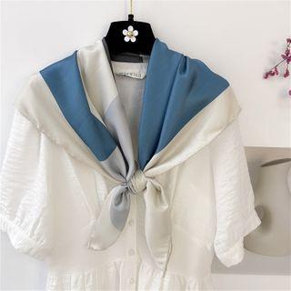 Colour Block Scarf Blue & Beige - One Size