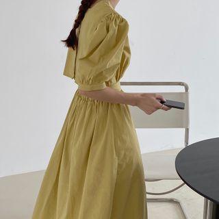 Plain Cut Out Slim Fit Dress