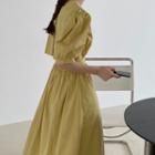 Plain Cut Out Slim Fit Dress