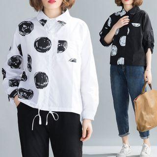 Drawstring Dotted Shirt