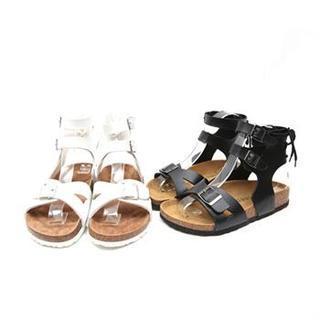 Faux-leather Buckled Sandals