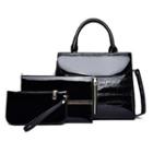 Set: Pattern Handbag + Chain Strap Crossbody Bag + Pouch