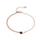 Simple And Fashion Plated Rose Gold Geometric Round Cubic Zirconia 316l Stainless Steel Anklet Rose Gold - One Size