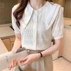 Short-sleeve Collar Lace Blouse