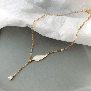 Wing Shell Pendant Sterling Silver Necklace D483 - 1 Pc - Necklace - 925 Silver - Gold - One Size