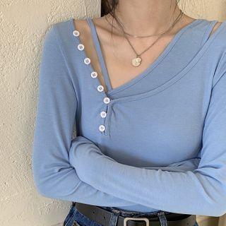 Asymmetric Long-sleeve T-shirt / Asymmetric Tank Top