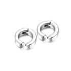 Simple Fashion Geometric Round 316l Stainless Steel Stud Earrings Silver - One Size