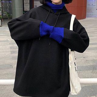 Mock Two-piece Mock Turtleneck Hoodie