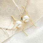 Faux Pearl Swirl Dangle Earring E198 - 1 Pair - As Shown In Figure - One Size
