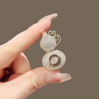Gourd Alloy Brooch Gold - One Size