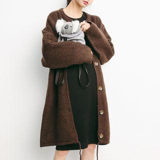 Drawstring Long Knit Jacket