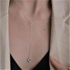 Ring Drop Lariat Necklace 1pc - Silver - One Size