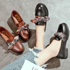 Print Bow Loafers