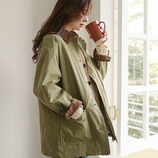 Corduroy-collar Quilted Safari Jacket