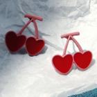 Heart Cherry Alloy Earring A912 - 1 Pair - Pink & Red - One Size