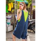 Dual-pocket Linen Blend Playsuit