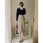 Flap-pocket H-line Skirt