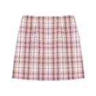 Fitted Plaid Mini Skirt Red - One Size