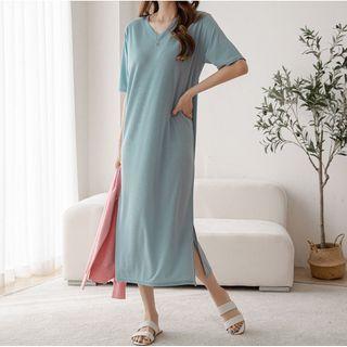 Set Of 2: Plain V-neck Maxi Dress
