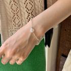 Heart Cham Bead Bracelet Ivory - One Size