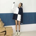 Color Block Pullover / Striped Sweatpants