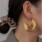 Crinkled Hoop Earring 1 Pair - Gold - One Size
