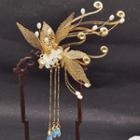 Retro Flower Faux Pearl Hair Stick 1 Pc - L101 - One Size