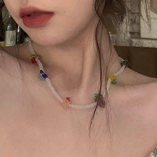 Beaded Grape Necklace Necklace - Multicolor - Fruit - Purple - One Size