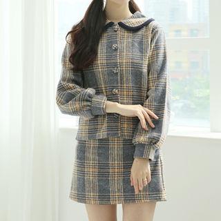 Plaid Jacket & Miniskirt Set