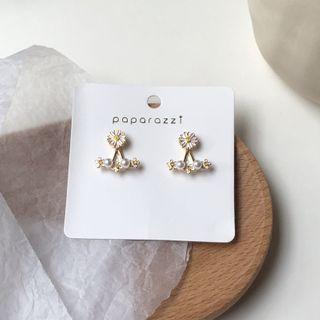 Flower Faux Pearl Swing Earring 1 Pair - Gold - One Size