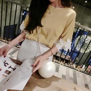 Lace Trim Short-sleeve T-shirt