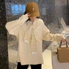 Long-sleeve Neck Tie T-shirt