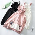 Cat Ear Embroidered Long-sleeve Hoodie