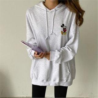 Hooded Mickey Mouse Embroidered Pullover