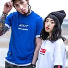 Mock Two-piece Couple Matching Short-sleeve Lettering T-shirt