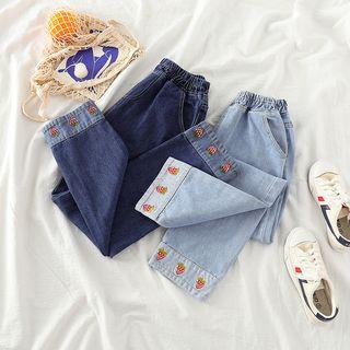 Embroidered Loose-fit Jeans