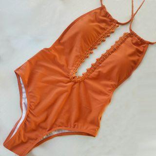 Crochet Panel Swimsuit