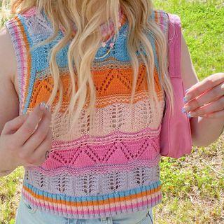 Color-block Striped Vest