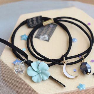 Set Of 2: Floral / Moon Layered Hair Tie