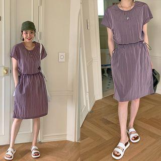 Drawcord-waist Nylon Dress