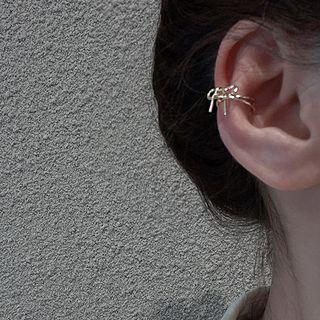 Bow Alloy Cuff Earring 1 Piece - E3134 - Gold - One Size