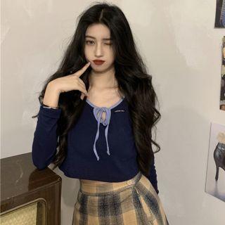 Tie-strap Cropped T-shirt