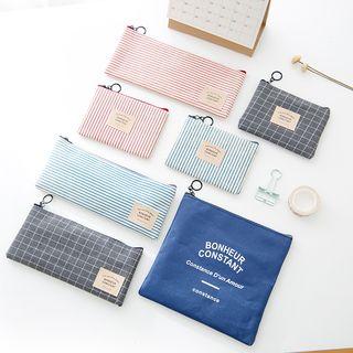 Printed Canvas Zip Pouch