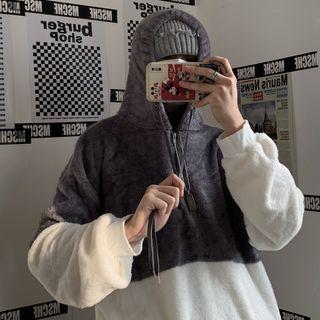 Two-tone Half-zip Fleece Hoodie