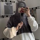 Two-tone Half-zip Fleece Hoodie