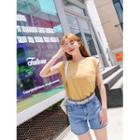 Pocket-front Cap-sleeve T-shirt
