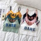 Spaghetti-strap Lettering Crop Top