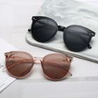 Round Plastic Sunglasses Polarized - Black - One Size