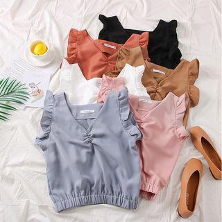 Ruffled V-neck Vest